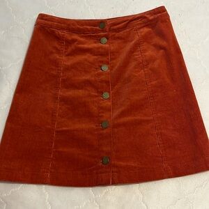 Orange button up skirt